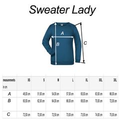 Lady sweater R-line maattabel